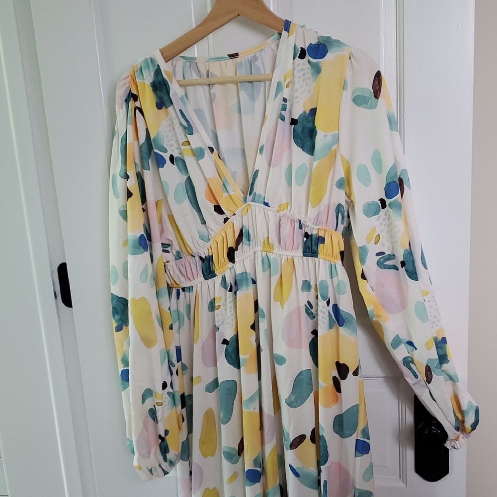 Colorful Abstract Print Dress